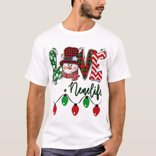 Nene Snowman Love Nene Life Kerstmis Red Pset T-shirt