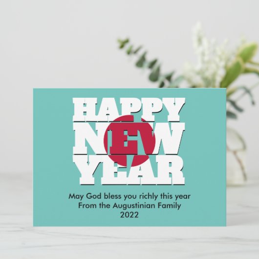 Nengajo Japan Christelijk HAPPY NIEUW JAAR Feestdagenkaart (Staand voorkant)