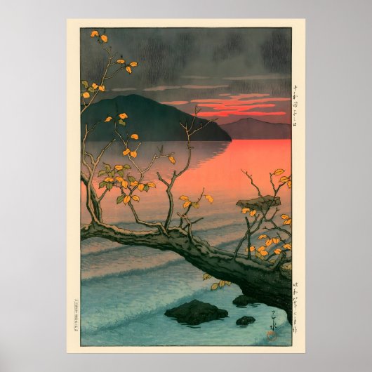 Nenokuchi Lake van Kawase Hasui Poster (Voorkant)