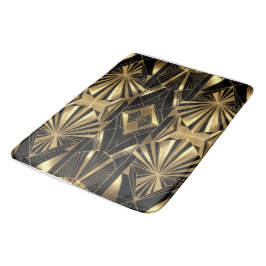 Neo Art Deco Black Gold Geometric Gatsby Bathroom Badmat