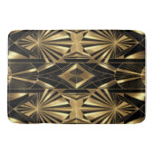 Neo Art Deco Black Gold Geometric Gatsby Bathroom Badmat (Voorkant)