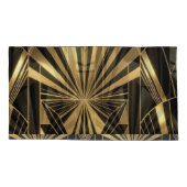 Neo Art Deco Black Gold Geometric Gatsby  Kussensloop (Achterkant-Links)