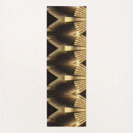 Neo Art Deco Black Gold Geometric Gatsby  Yogamat
