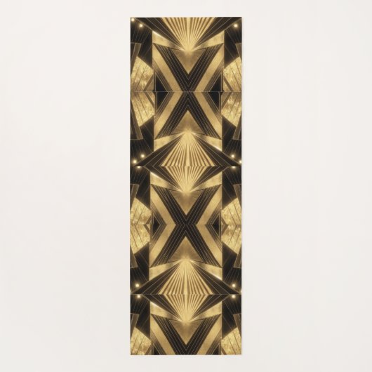 Neo Art Deco Black Gold Geometric Gatsby  Yogamat (Achterkant)