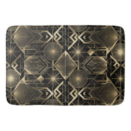 Neo Art Deco Black Gold Geometric Vintage Gatsby  Badmat