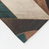 Neo Art Deco Geometric Teal Copper Gold Sunburst Fleece Deken (Hoek)