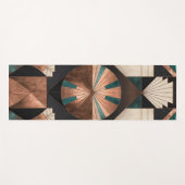 Neo Art Deco Geometric Teal Copper Gold Sunburst Yogamat (Voorkant (horizontaal))