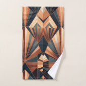 Neo Art Deco Teal Copper Geometric Sunburst Bad Handdoek (Handdoek)