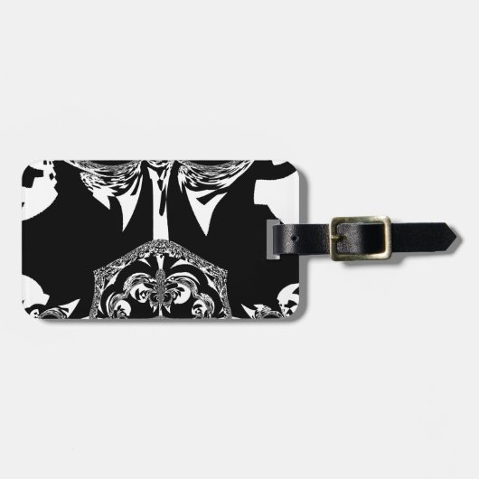 Neo-Barokke Noir Abstract Minimalistische Ontwerpe Bagagelabel (Voorkant horizontaal)