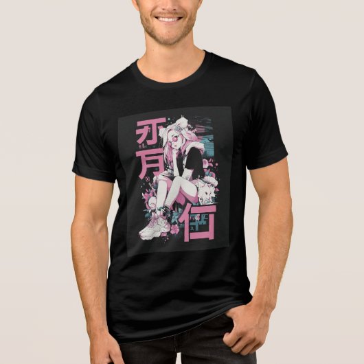 Neo-Bloom Streetwear Tri-Blend Shirt (Voorkant)