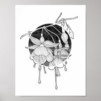 Neo Botanische Fuchsia Flower Poster