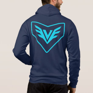 Neo Bushidō Crest Hoodie – Cyaan Circuit Embleem