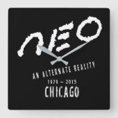 neo Chicago - Square Clock Vierkante Klok (Voorkant)