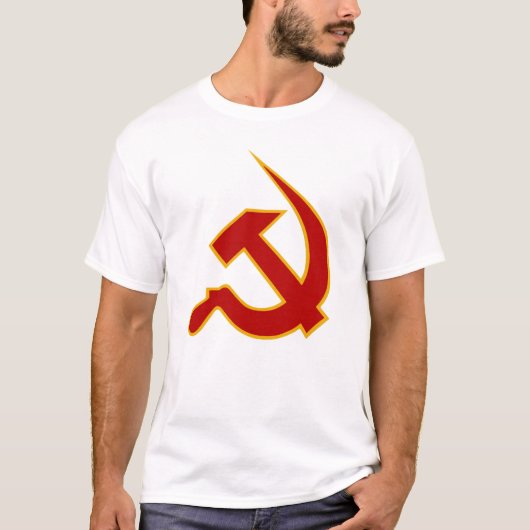 Neo Dark Red & Yellow Hammer & Sickle T-shirt (Voorkant)