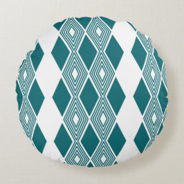 Neo-Deco Diamond Grid Ronde Accentkussen Rond Kussen
