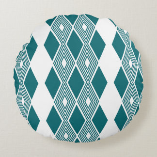 Neo-Deco Diamond Grid Ronde Accentkussen Rond Kussen