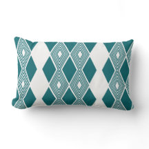 Neo-Deco Diamond Grid Teal Geometrische Kussen