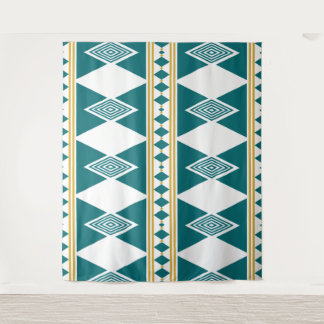 Neo-Deco Diamond Grid Teal Wandtapijt Wandkleed