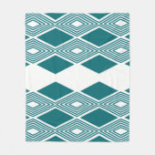 Neo-Deco Diamond Grid Turquoise Vliesdeken Fleece Deken (Voorkant)