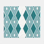 Neo-Deco Diamond Grid Turquoise Vliesdeken Fleece Deken (Voorkant (Horizontaal))