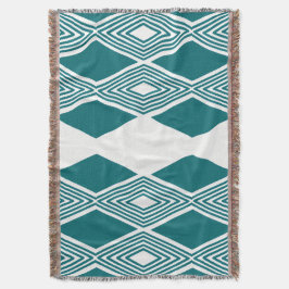 Neo-Deco Diamond Grid Turquoise Worpdeken Deken
