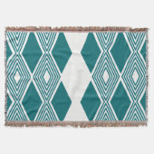 Neo-Deco Diamond Grid Turquoise Worpdeken Deken (Voorkant)