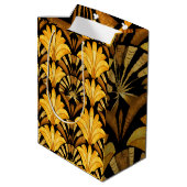 Neo Deco Gold Geometric Abstract Pattern Medium Cadeauzakje (Achterkant Gekanteld)