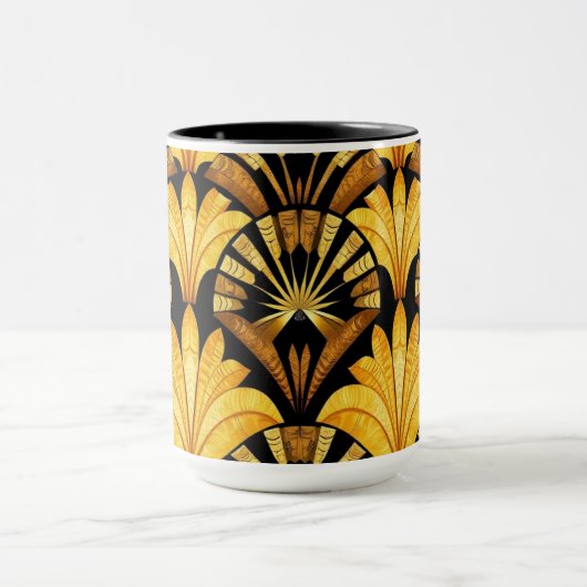 Neo Deco Gold Geometric Abstract Pattern Mok (Midden)