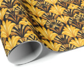 Neo Deco Goud Geometrisch Abstract Patroon Cadeaupapier (Rol Hoek)