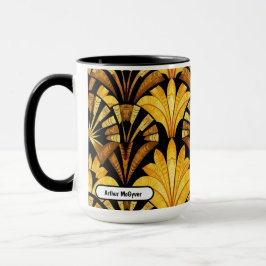Neo Deco Goud Geometrisch Abstract Patroon Mok