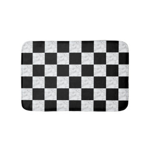 Neo Deco Zwart en Nep Wit Marmer Schaakbord Badmat