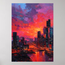 Neo-Expressionistische Bangkokse Silhouette Levend