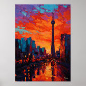 Neo-Expressionistische Toronto Silhouette Levendig Poster (Voorkant)