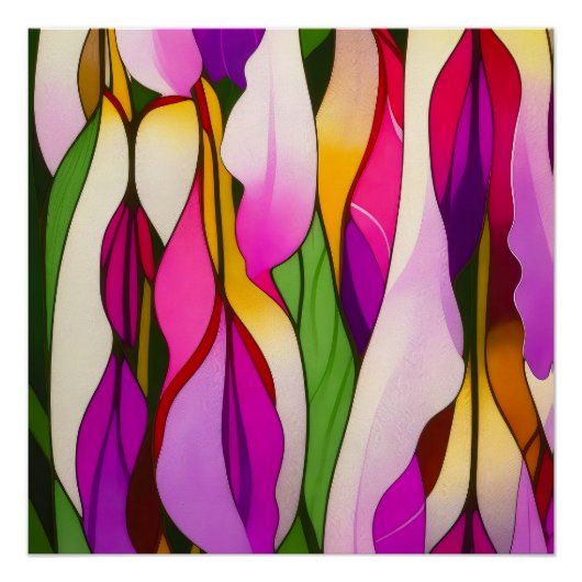 NEO FLORAL KLEURRIJK ABSTRACT PERFECT POSTER (Voorkant)