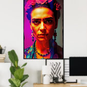 Neo-Frida: Radiant Rebel Portrait Poster (Thuiskantoor)