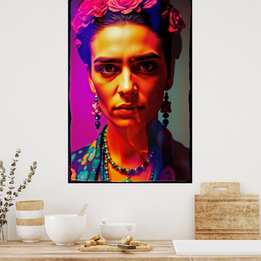 Neo-Frida: Radiant Rebel Portrait Poster (Keuken)