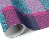 Neo-Fuchsia Geruite Cadeauverpakking Cadeaupapier (Rol Hoek)