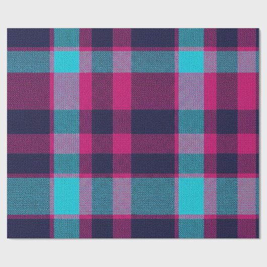 Neo-Fuchsia Plaid Giftwrap Cadeaupapier (Vlak)