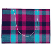 Neo-Fuchsia Plaid Groot Cadeauzakje (Achterkant)