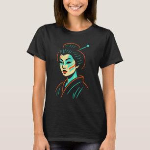 Neo Geisha Glow: Traditie opnieuw vormgegeven T-shirt