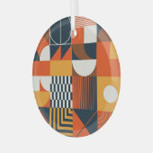 Neo geo: abstracte compositie glas ornament (Voorkant links)