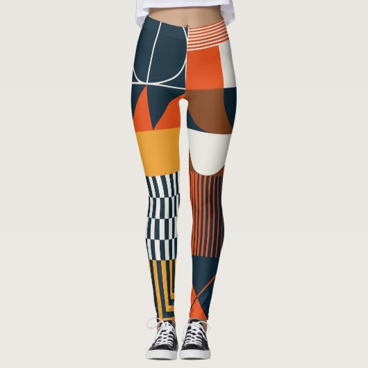 Neo geo: abstracte compositie leggings (Voorkant)