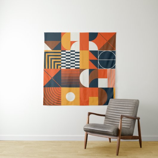 Neo geo: abstracte compositie wandkleed (In Situ (horizontaal))