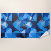 NEO GEO BLAUWE DRIEHOEKEN Abstract ONTWERP Strandlaken (Voorkant)