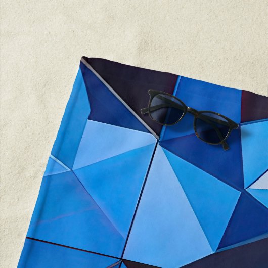 NEO GEO BLAUWE DRIEHOEKEN Abstract ONTWERP Strandlaken (In situ)