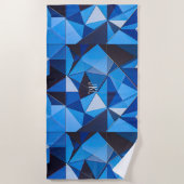 NEO GEO BLAUWE DRIEHOEKEN Abstract ONTWERP Strandlaken (Voorkant)