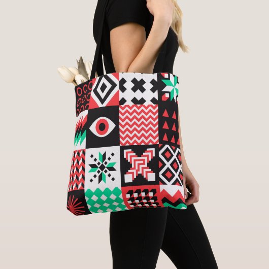 NEO GEO. grafisch ontwerp van het geometriepatroon Tote Bag (Dichtbij)