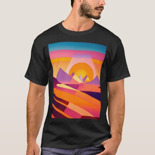 NEO GEO ZONSONDERGANG LANDSCHAP T-SHIRT (Voorkant)