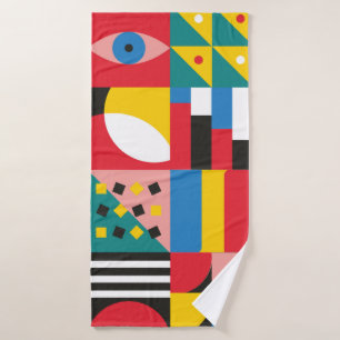Neo Geometric Illustration. Geometrische vormen en Badhanddoek