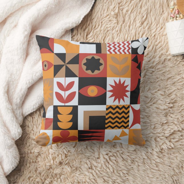 Neo geometrische bauhaus stijl minimale muurstruct kussen (Deken)